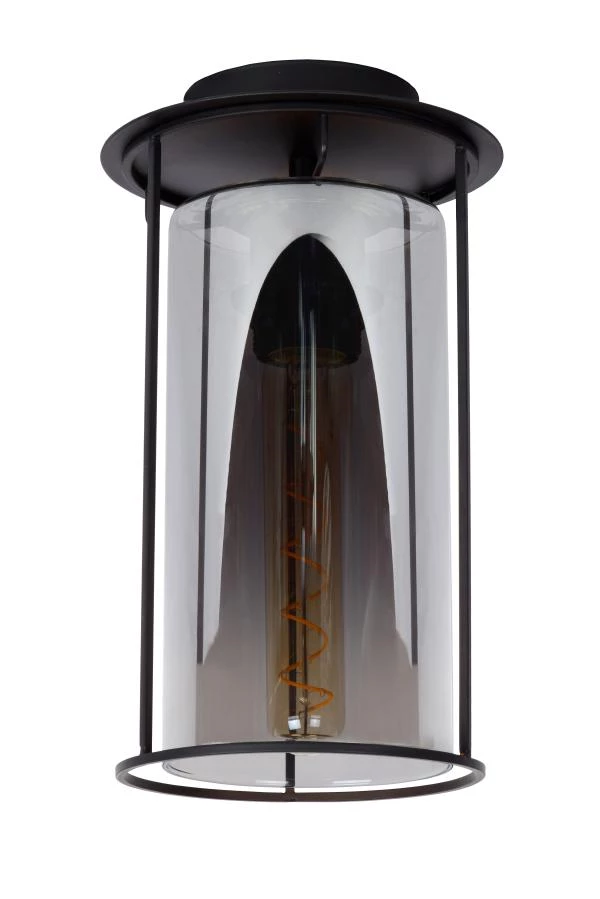 Lucide DOUNIA - Lámpara de techo - Ø 17 cm - 1xE27 - Negro - apagado
